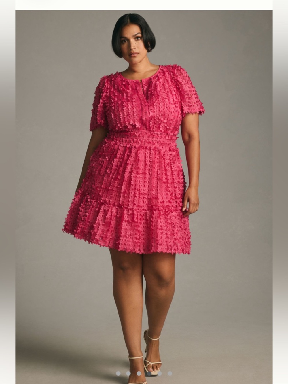 Anthropologie The Somerset Mini Dress: Floral Appliqué Edition Sz Large - Picture 4 of 16